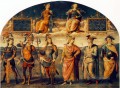 Fortitude und Mäßigkeit mit Six Antike Helden 1497 Renaissance Pietro Perugino